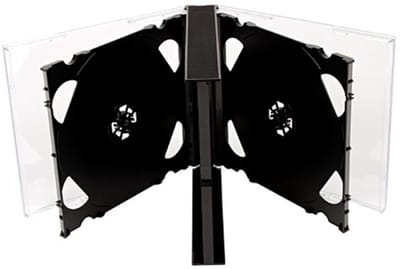 Allecto - CD DVD Jewel Cases - 5-Way voor 5 Schijven - 10 Stuks - Zwarte Tray - Duurzaam materiaal - Voor opslag - 25mm
