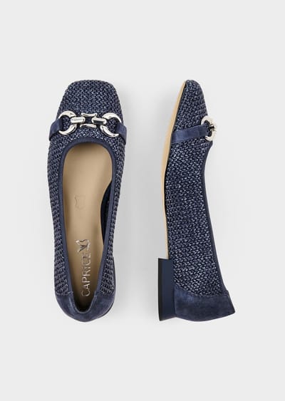 Ballerina's in chique tricotlook - marine - Gr. 40 van Goldner Fashion