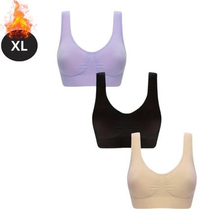 Bovista BH Set Zonder Beugel - Zonder Bandjes - Push-up Bh's - Comfort Beha - Comfortabel - Sterk - Dames - 3 Pack - Gemengd 3 - Maat XL