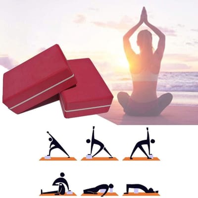 Yoga Blokken - Pilates Blokken - Oefening Ondersteuning - Lichtgewicht Foam - 2 Stuks - Rood