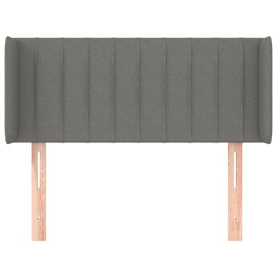 vidaXL - Hoofdbord - met - randen - 93x16x78/88 - cm - stof - donkergrijs