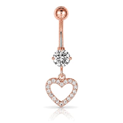 Cilla Navelpiercing met Hart Hangertje Rosegoudkleurig