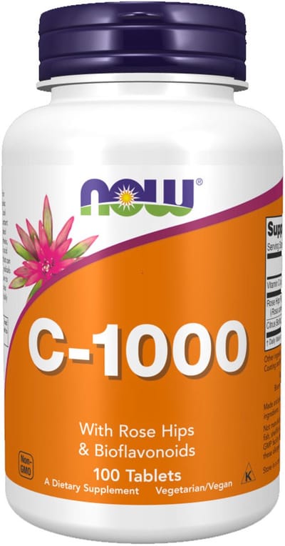 Now Foods C-1000 with Rose Hips & Bioflavonoids (100 Tabs) Unflavoured - Vitaminen, mineralen & gezondheid - Vitaminen