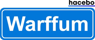 Hacebo - Plaatsnaam Sticker - 29x10 CM - Warffum sticker - Verkeersborden sticker - grappige cadeaus - Warffum