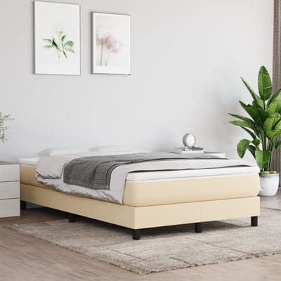 vidaXL - Boxspring - bed - 120x200 - cm - stof - crèmekleurig