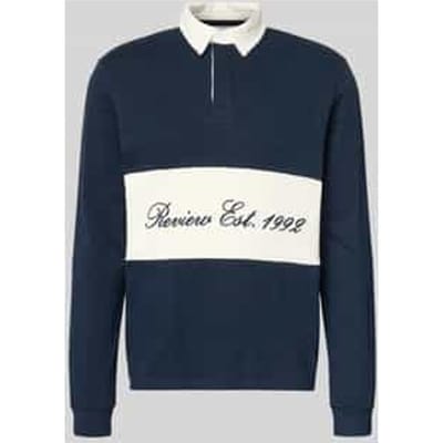 Regular fit poloshirt met lange mouw met labelstitching