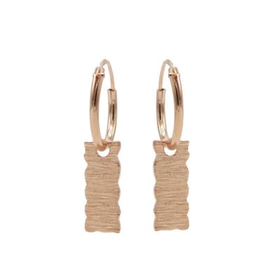 Karma symbols oorbel rectangle wood M2016 rosé
