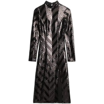 Superdry - Chevron midi-jurk met open rug - Dames - Jurken