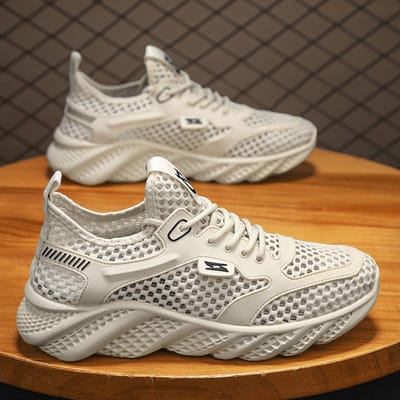 Zomer Heren Casual Schoenen Mode Lichtgewicht Heren Hardlopen Wandelen Sneakers Mesh Ademend Mannelijk Joggen Sportschoenen 40 gray