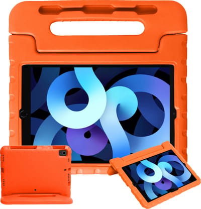 Hoesje - Geschikt voor Apple iPad Air 5 (2022) - 10.9 inch - 5e Generatie - M1 - Kinderhoes Shockproof Bumper - Kidsproof Case - Tablethoes - Kinder Hoes Cover - Oranje
