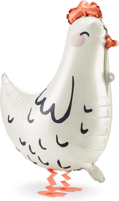 Wandelballon Kip Wit - Zwevende Helium Ballon voor Feestjes en Pasen