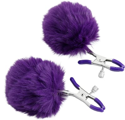 Smart Moves - Tepelklemmen met Fluffy Pompoms - Paars