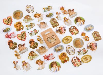 Bullet Journal Stickers 46 stickers – Engeltjes Angels Dream Brocante & Vintage – Planner, Agenda & Scrapbook Stickers – Sinterklaas, Kerst & Schoencadeau – Cadeaus onder 5 euro