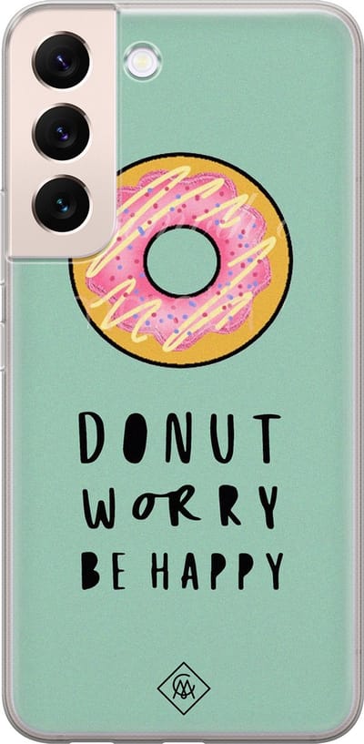 Casimoda® hoesje - Geschikt voor Samsung S22 Plus - Donut Worry - Backcover - Siliconen/TPU - Mint
