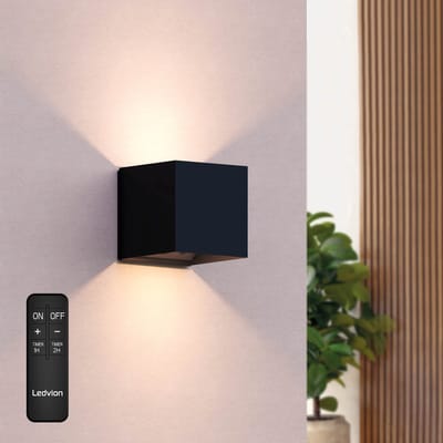 Ledvion - Oplaadbare USB Wandlamp Zwart - Bewegingssensor - 2700K - 150 Lumen - IP44 - Aluminium - 1300mAh