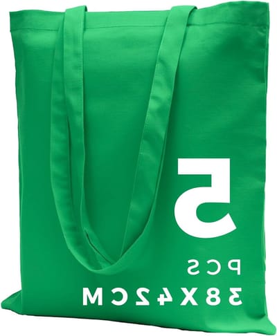 Duurzame jute boodschappentassen, herbruikbare stoffen zakken voor was, sport en boodschappen, 38 x 42 cm, 5 stuks, grijs, 145 g/m²