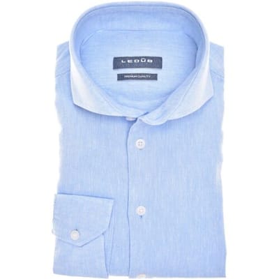 Ledûb Overhemd Casual Linen Blend Licht Blauw / male