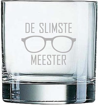 Gegraveerde Whiskeyglas 38cl De slimste meester