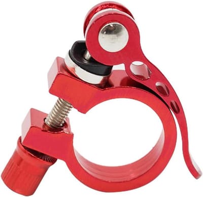 Zadelpenklem - Zadelpen houder - Fiets Zadel Verstellen - Snelsluiting Aluminium - 349 mm - Rood