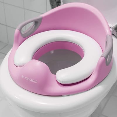Universele toiletbril voor kinderen - WC reducer - Draagbare toiletbril met handvaten - Antislip - Roze