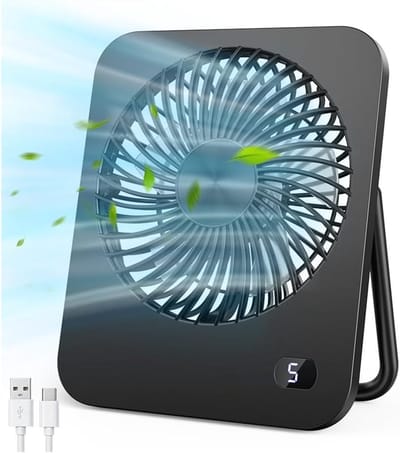 Tafelventilator Stil – USB Ventilator Zonder Accu – 5 Snelheden – 180° Verstelbaar – Zwart