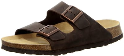Natural Sense dames pantoffels muiltjes sandalen leer bruin 1152528