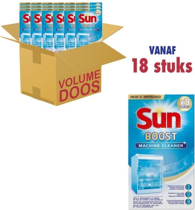 Sun - Boost - Machinereiniger voor vaatwasser - Versterkte Ontvettingskracht - 18 x 3 stuks - Voordeelverpakking