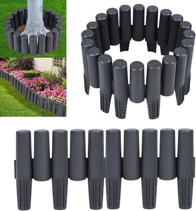 Gazonrand 40 stuks - Tuinborder palissade - Tuin decoreren - Flexibele insteekfunctie - 112 meter - Antraciet