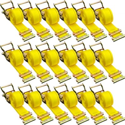 VEVOR ratelspanband 18 stuks. Spanbanden, 2000 kg breeksterkte. Spanbanden, 4,57 m. Bevestigingsband met ratel, materiaalbehandeling van polyester, bandenspanband geschikt voor autodakdragers.