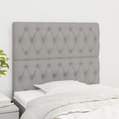 vidaXL - Hoofdbord - lichtgrijs - 100x7x118/128 - cm - stof