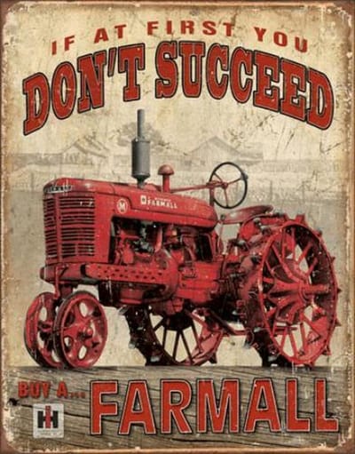 Buy a Farmall Tractor - Metalen wandbord - 40.5x31.5cm