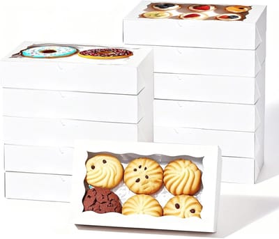 25 Stuks Gebakdozen met Venster, Ideaal voor Cookies, Taarten en Snoepgoed - 7 x 4,3 x 1,5 Inch Geschenkverpakking