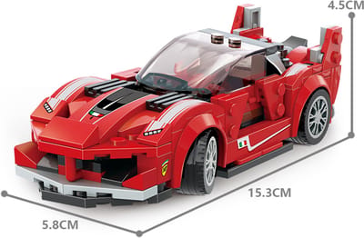 Yugaplex ® - SuperCar - Raceauto - Bouwstenen auto voor kinderen - Bouwvaardigheid voor kinderen