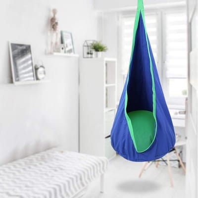 Kinderpod Schommelstoel - Hangmatstoel Binnen - Ontspanning voor Kinderen - Zacht en Comfortabel Materiaal - 70 x 150 cm - Blauw