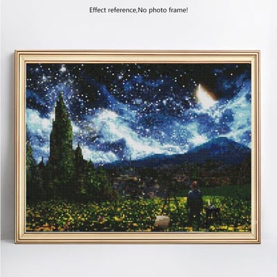 Peinture au Diamant 5D Perçage Complet Rond Paysage Broderie Diamant Paysage Diamant 20X30 gray