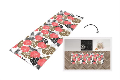 Keukenloper - Loper keuken - Exotische planten - Patronen - Hawaii - 150x50 cm - Keukenloper vinyl