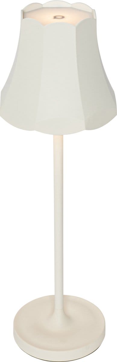 QAZQA granny retro - Retro Dimbare LED Draadloze Oplaadbare Tafellamp USB met Dimmer - 1 lichts - H 36 cm - Wit - Buitenverlichting