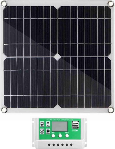 Zonnepaneelset - Energie Kit - Off-grid Stroom - Hoog Rendement - 20 Watt - Zwart