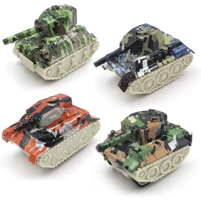 Lot de 4 Mini Chars en Alliage 6cm Modèles de Véhicules à Rappel Jouets Camouflage Métallique Panzer Ornements Décoration Jouets Pour Enfants Cadeau