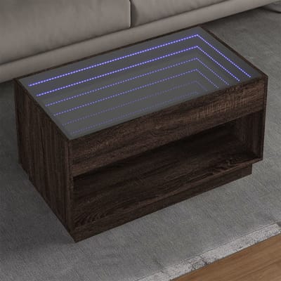 vidaXL - Salontafel - met - Infinity - LED - 90x50x50 - cm - bruin - eikenkleurig