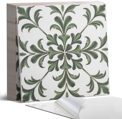 Coloray Plaktegels - Plantenmotief op de tegel Portugese Tegels - 30 cm x 30 cm - Groente Plaktegels - 9 stuks - Vierkant PVC Tegels - Plaktegels Keuken - Zelfklevende Vloertegels - Vinyl Tegels Zelfklevend - Zelfklevende Tegels