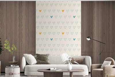 Behang - Fotobehang Minimalisme - Patroon - Baby - Hart - Breedte 190 cm x hoogte 300 cm