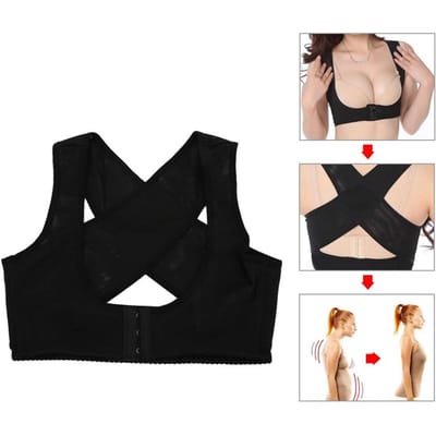 Bultrug Correctie Riem Houding Corrector Voor Vrouwen Ademend Elastisch Rugsteun Brace Volwassen Vrouwen S zwart