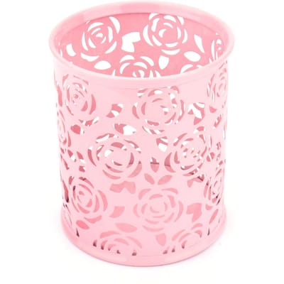 Bureau Organizer Hol Rozenbloem Patroon Pen Potlood Houder Container pink