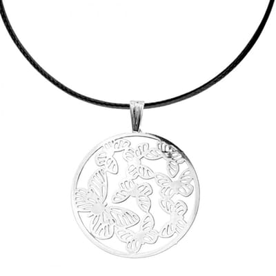 Zilverkleurige Filigraan Vlinder Ketting - 45 cm - Charme Bijoux