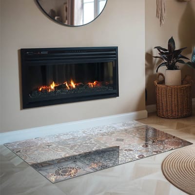 Coloray Vloerplaat Houtkachel - Vloerplaat voor Houtkachel - 120 cm x 80 cm - Vloerplaat Open Haard - Grijs Vloerplaat Kachel - Verwarmingsaccessoires - Plaat voor Onder Kachel - Kachel Vloerplaat - Vloerplaat Voor Kachel