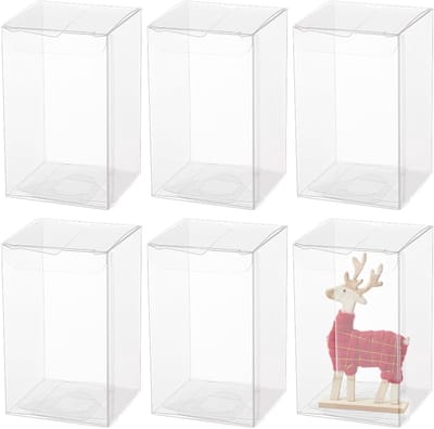 Dailygoods- Kubusfolie 30 Stuks - Transparante Geschenkdozen - PVC Dozen - Bruiloft/Kerst - Chocolade/Snoep - 6 x 6 x 10 cm
