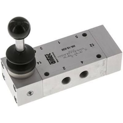 5/3 G1/8'' Centrum Gesloten Handbedieningsventiel Detent 0-10bar/0-140psi Airtec