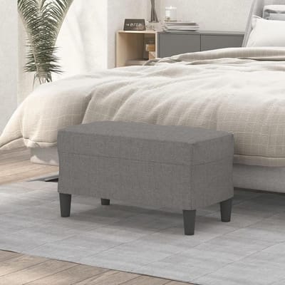 Bankje Stof - Poef Zetel - Extra Zitplaats - Comfortabel Gevuld - 70x35x41cm - Donkergrijs