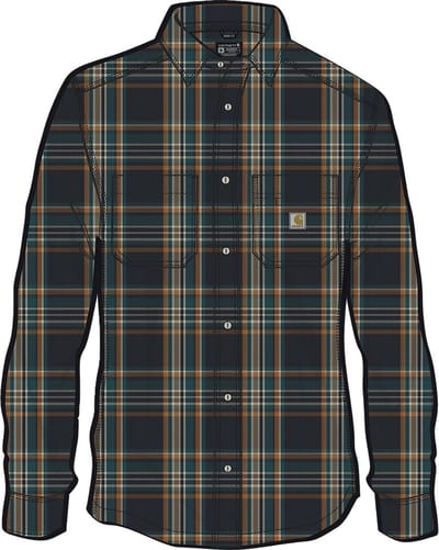 Carhartt Flannel Long-Sleeve Plaid Shirt 107010 Black-S